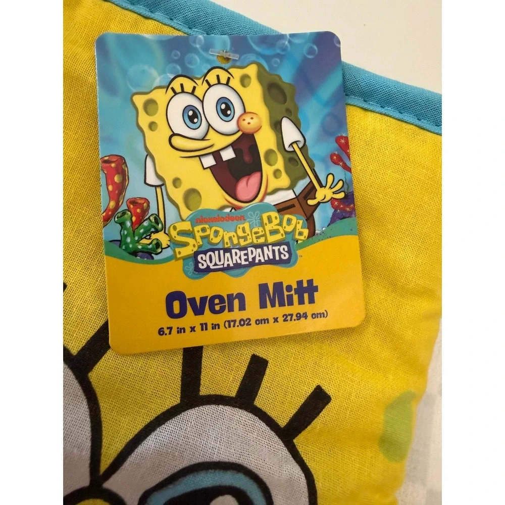 SpongeBob SquarePants Kitchen Towel Oven Mitt Spoons Sink Strainer Set
